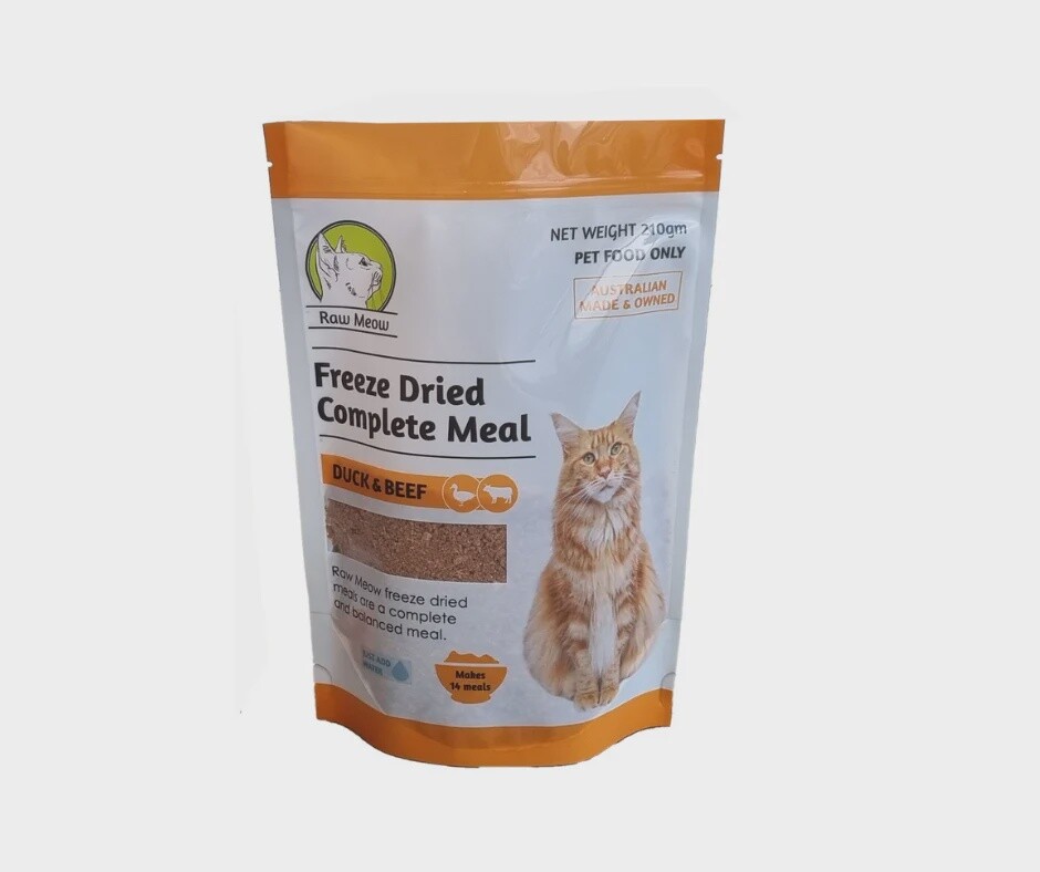 Raw Meow Complete Meal Freeze Dried Duck &amp; Beef