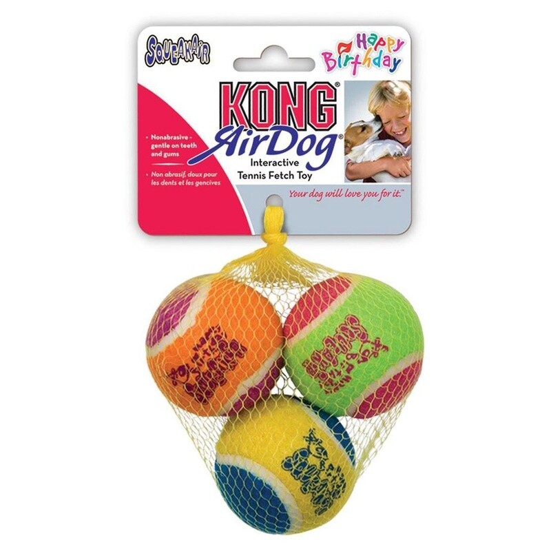 KONG Airdog Squeaker Birthday Balls  - 3pk