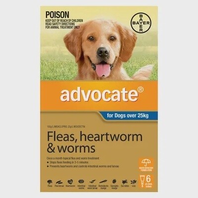 Fleas, heartworm &amp; worm spot on dogs over 25kg