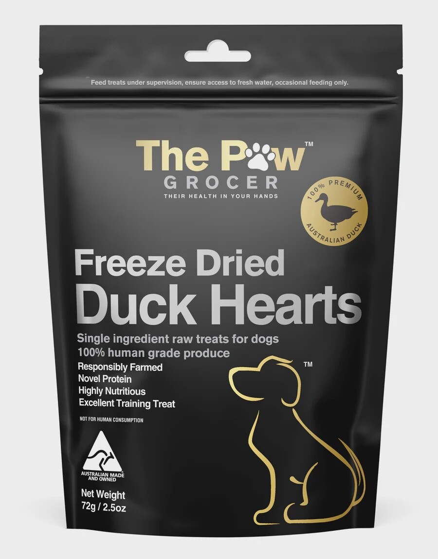 The Paw Grocer Black Label Duck Heart - 72gm