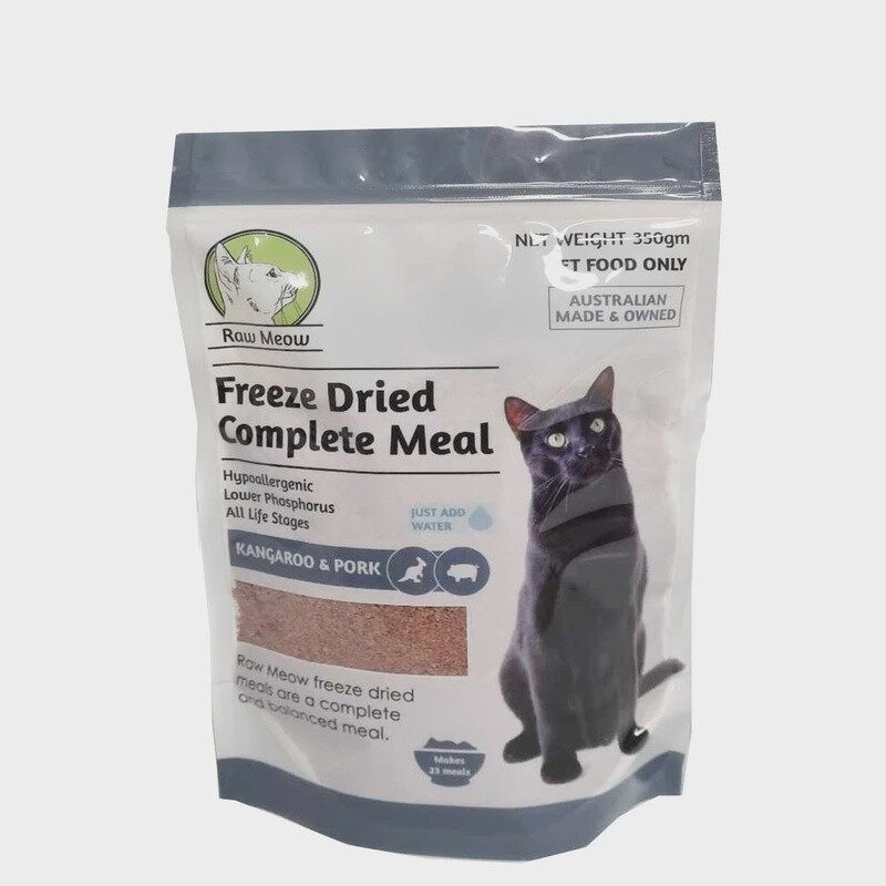 Raw Meow Hypoallergenic Complete Meal Freeze Dried Kangaroo &amp; Pork
