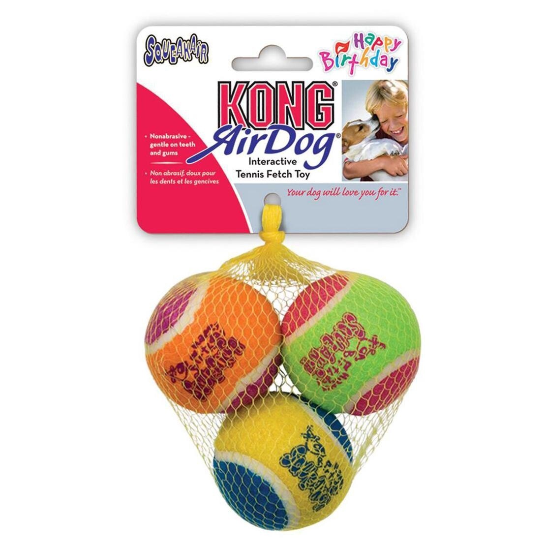 KONG Airdog Squeaker Birthday Balls  - 3pk, Size: Medium