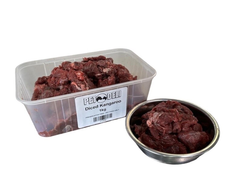 Diced Kangaroo - 15kg box - bulk
