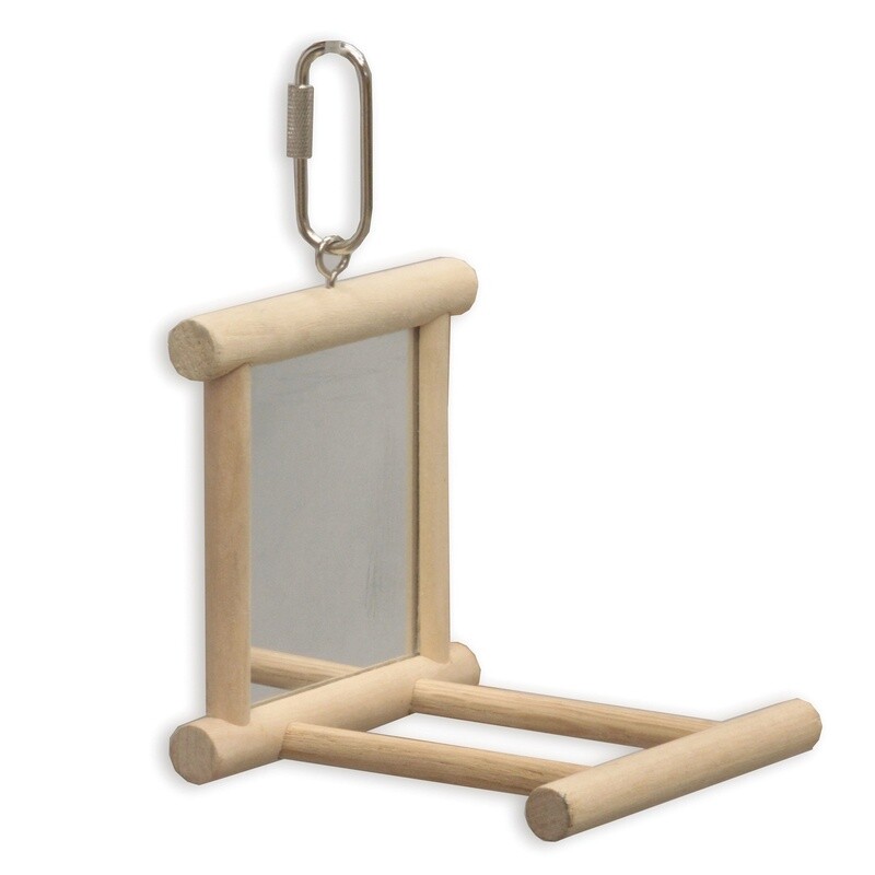 Mirror with wooden Perch