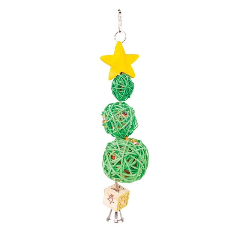 Christmas Wicker Balls with Star &amp; Bell