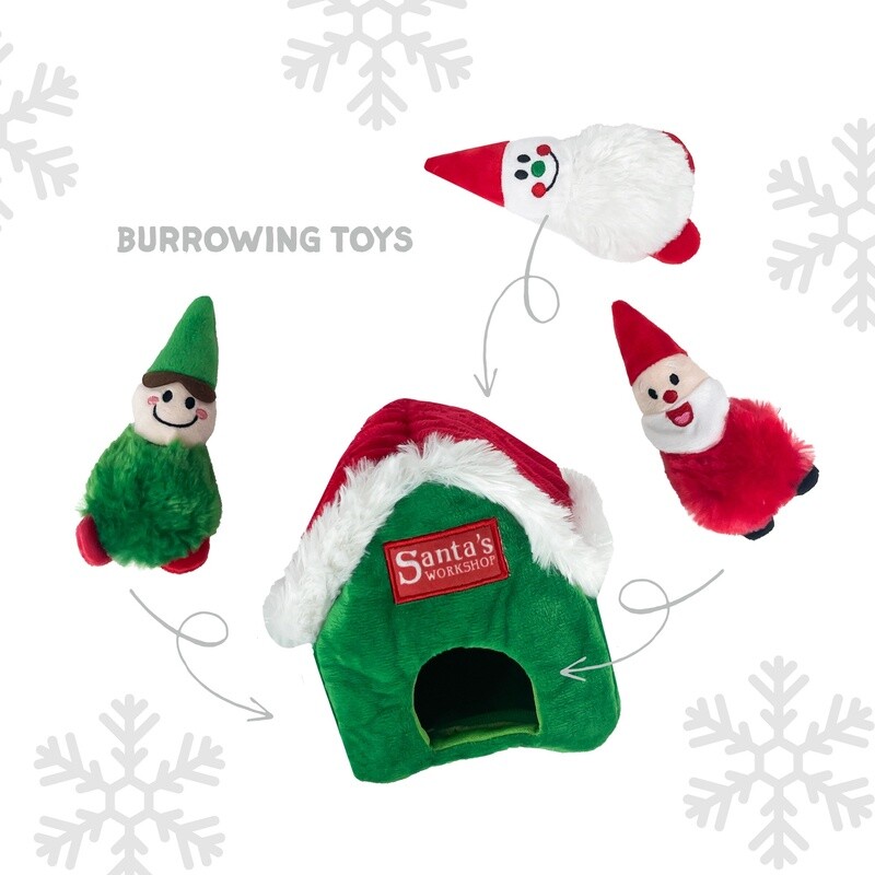 Christmas Burrowing  Santa  House Set