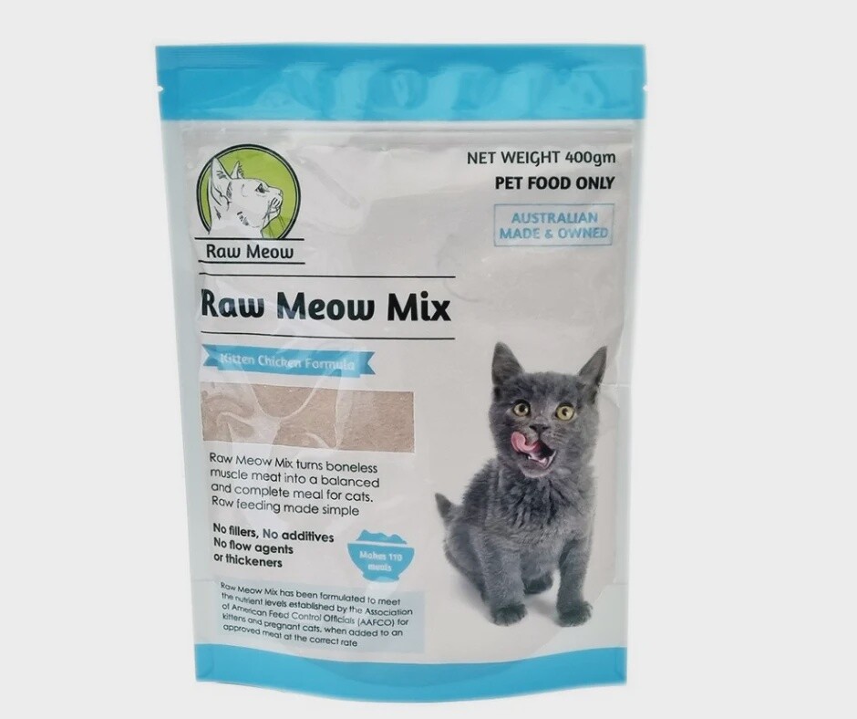 Raw Meow Kitten Chicken Formula, Size: 400g