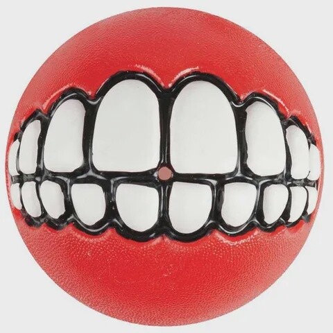 Rogz Grinz Treat Ball, Size: Small, Colour: Red