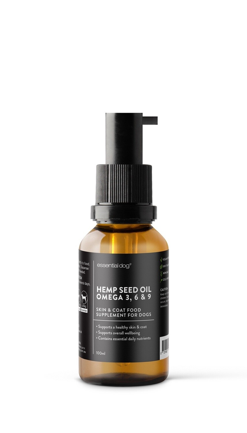 Essential Dog Hemp Seed Oil - Omega 3,6 &amp; 9 - 100ml
