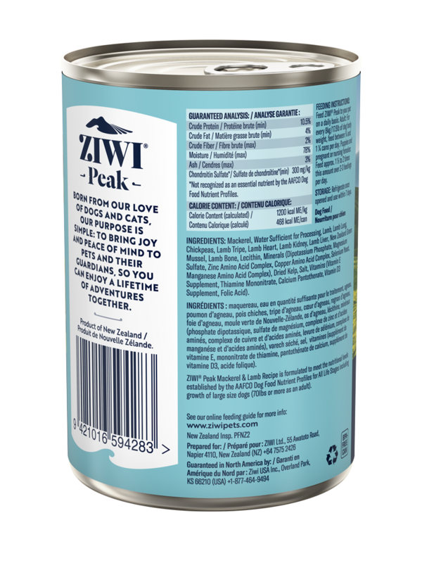 Ziwipeak Dog Can Lamb &amp; Mackerel