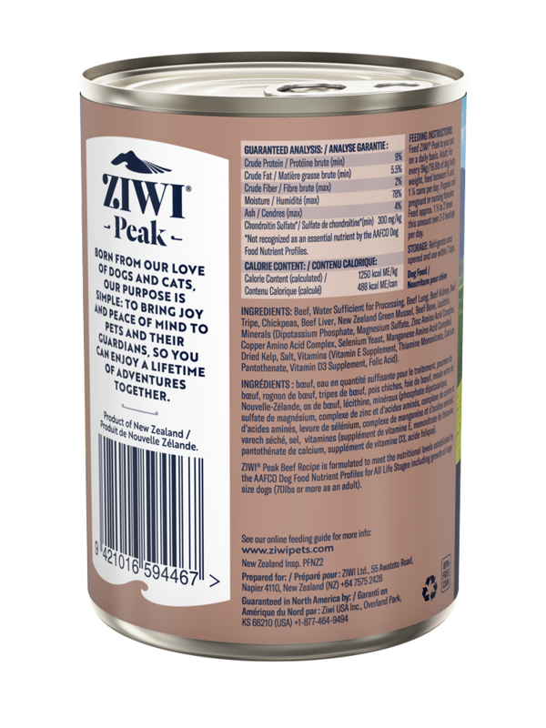 Ziwipeak Dog Can Beef