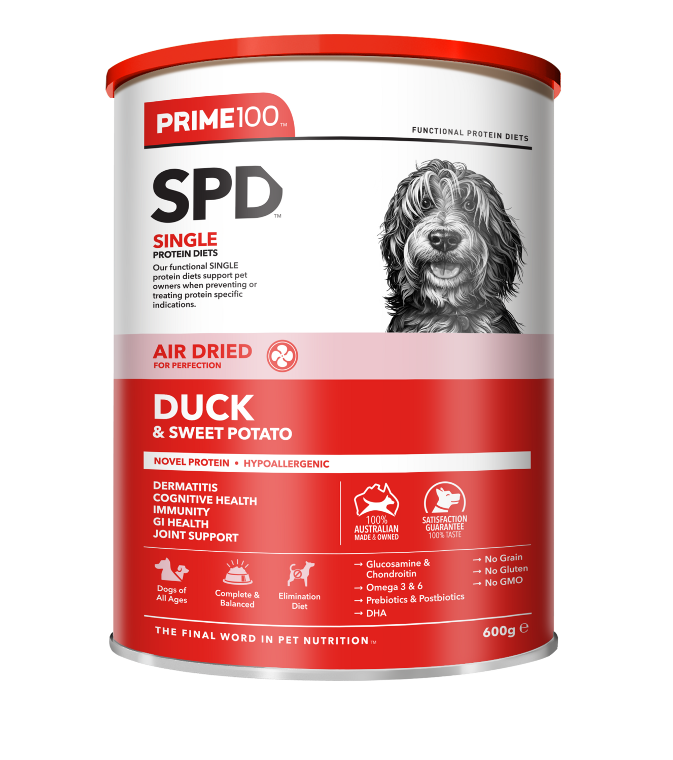 Prime 100 SPD Air Dried Duck &amp; Sweet Potato, Size: 600g