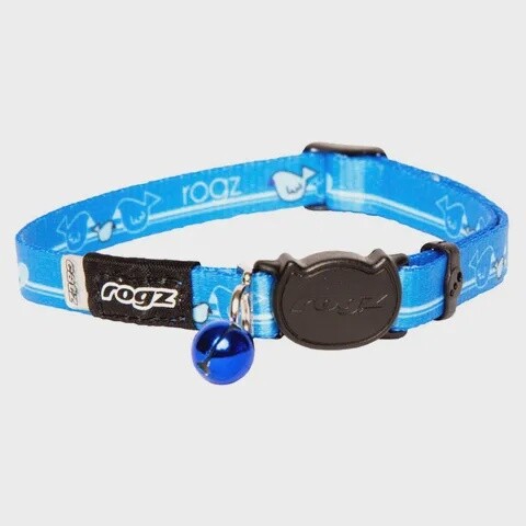 Rogz  Kiddycat Safety Cat Collar, Size: Xsmall/8mm, Colour: Royal Birds