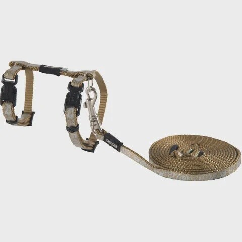 Rogz Cat Harness Sparklecat, Size: Small, Colour: Bronze
