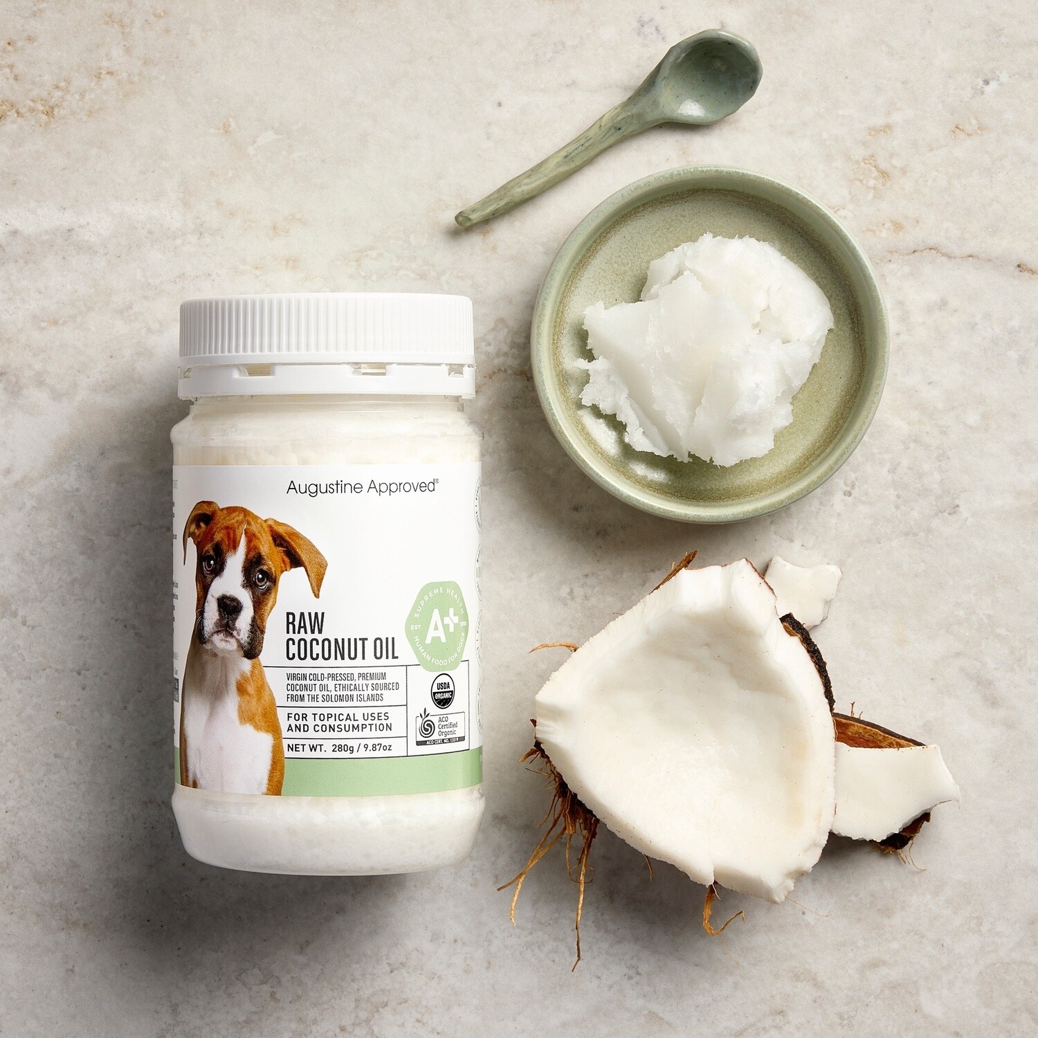 Raw Coconut Oil - 280g. 100% certified organic