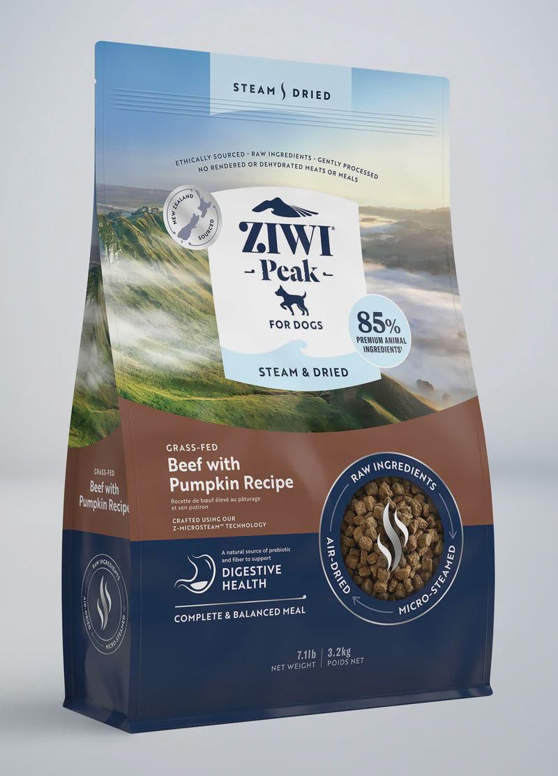 Ziwipeak Steam  Dried Dog Grass Fed Beef &amp; Pumpkin Dog Food