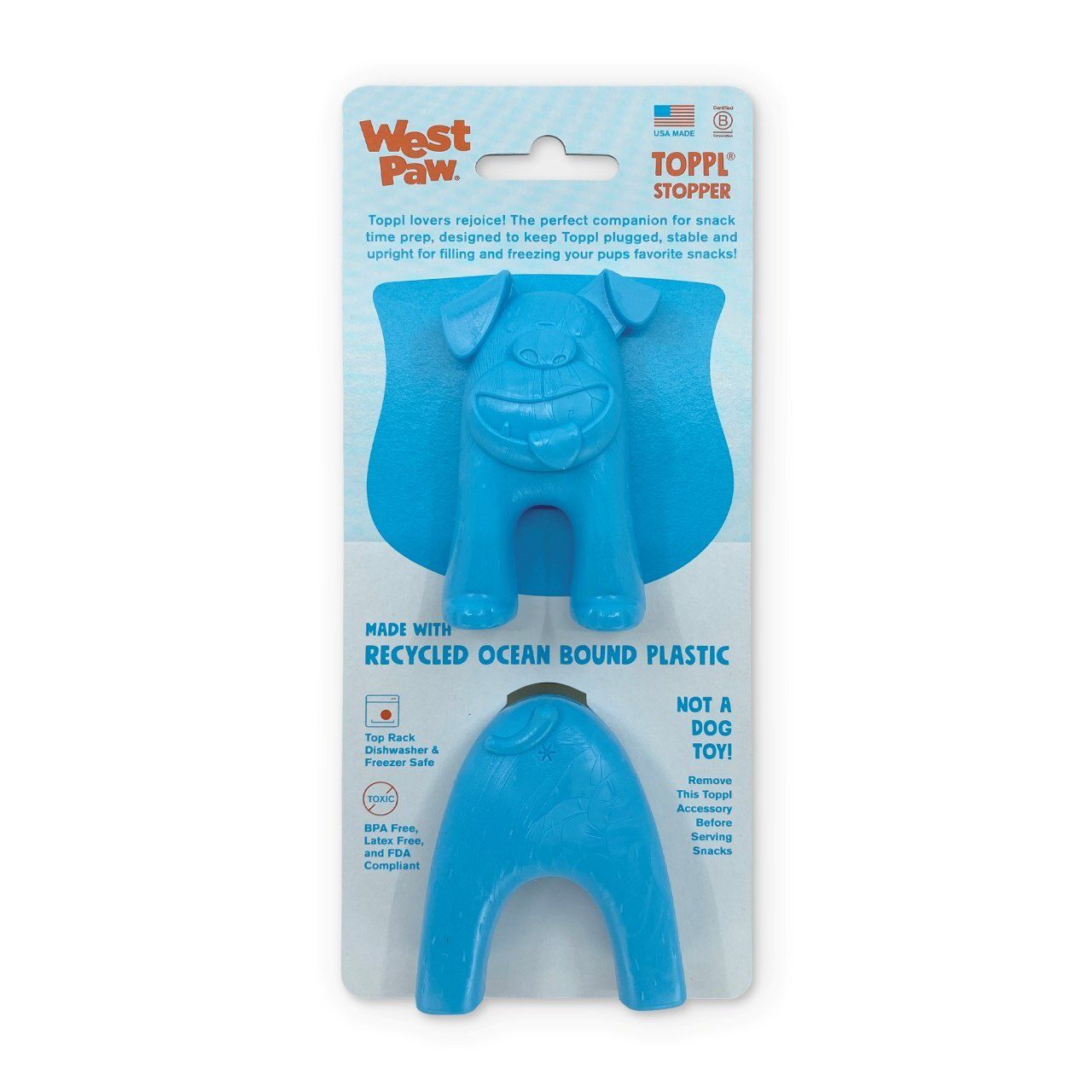 West Paw Toppl Stopper, Colour: Aqua