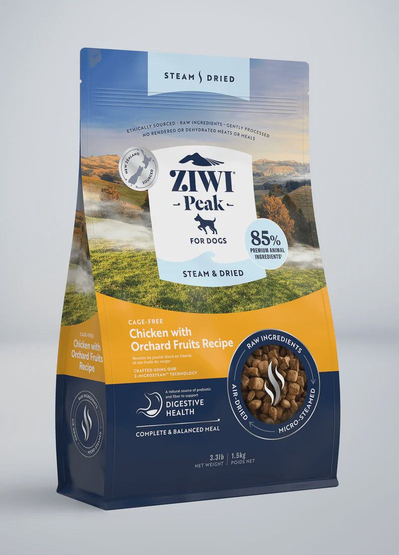 ZiwiPeak Steam Dried Dog Food Chicken with Orchard Fruits