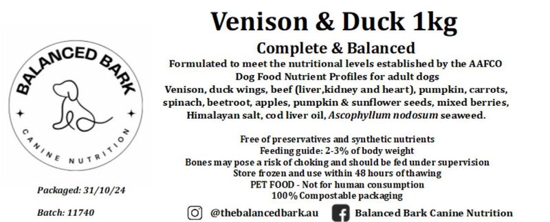 Venison &amp; Duck Complete Meal