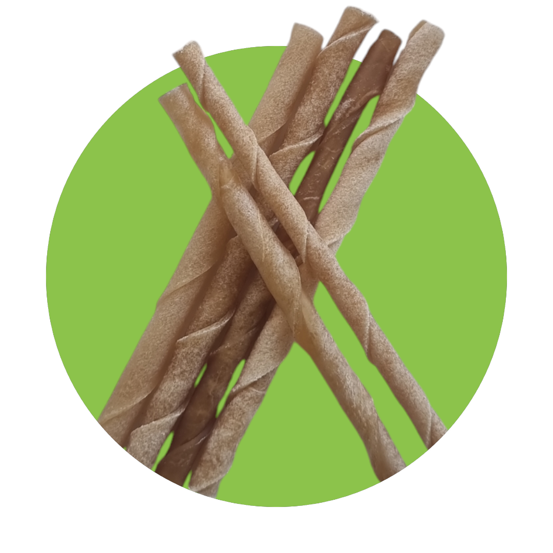5&quot; Twisted  Rawhide Sticks, Colour: Natural, Size: Treat Bar - ea