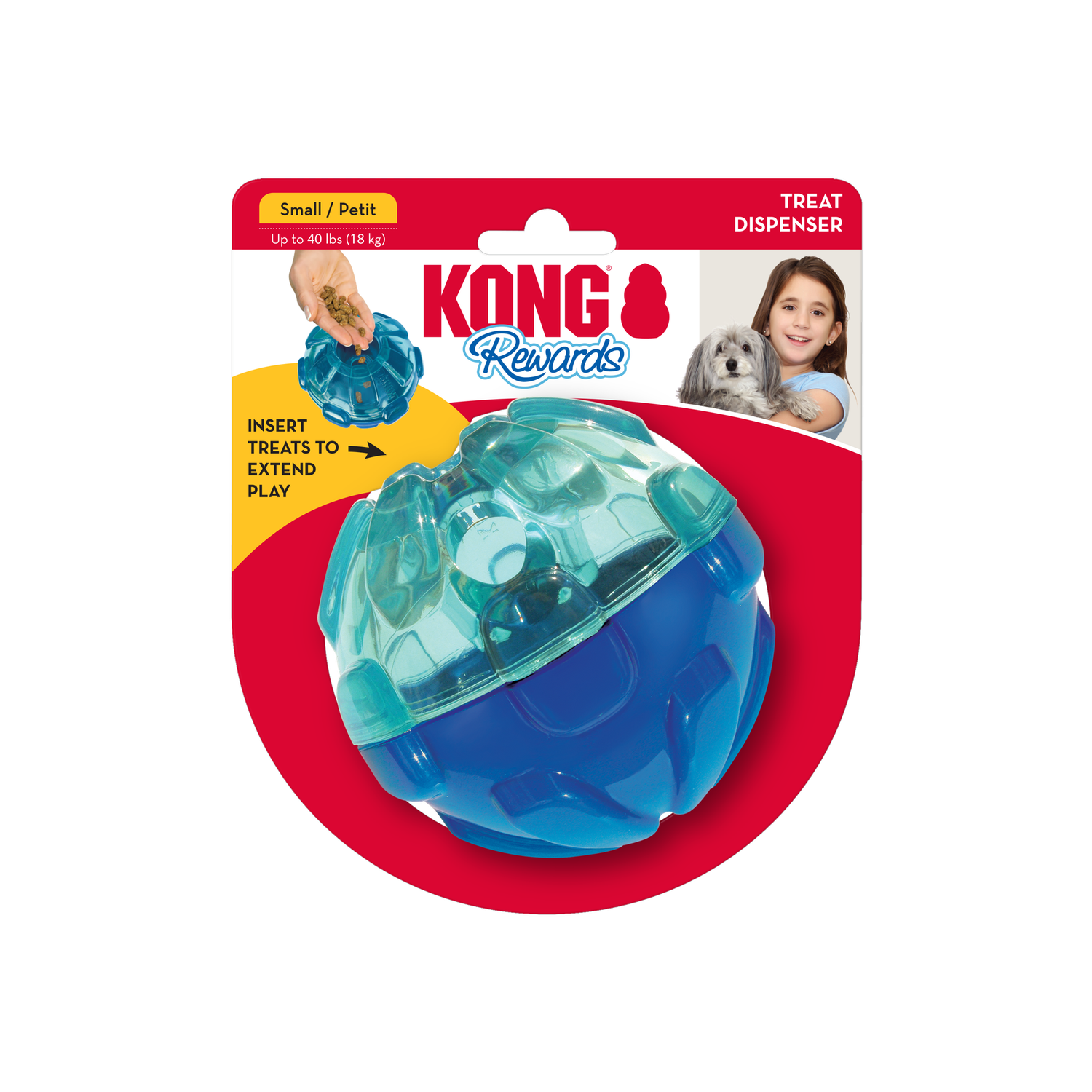 KONG Rewards Ball Interactive Treat Dispening Dog Toy