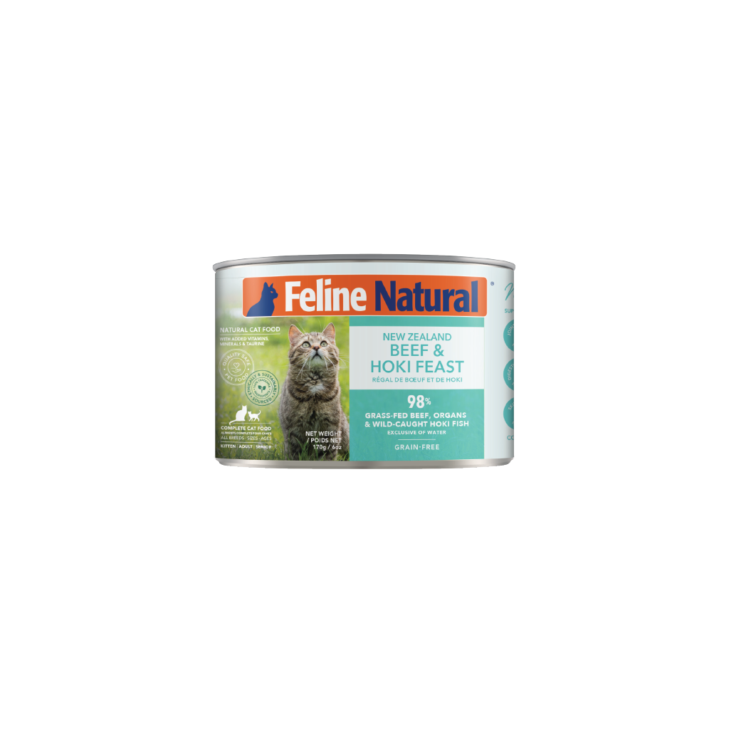 Feline Natural Beef &amp; Hoki Feast 170g can
