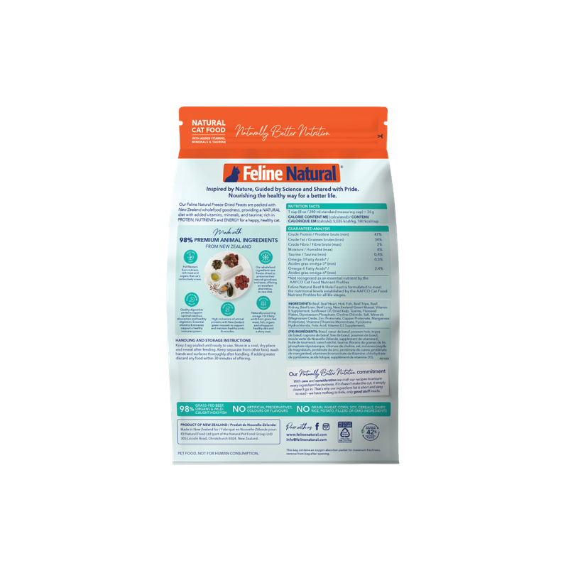 Feline Natural Beef &amp; Hoki Feast Freeze Dried Cat Food