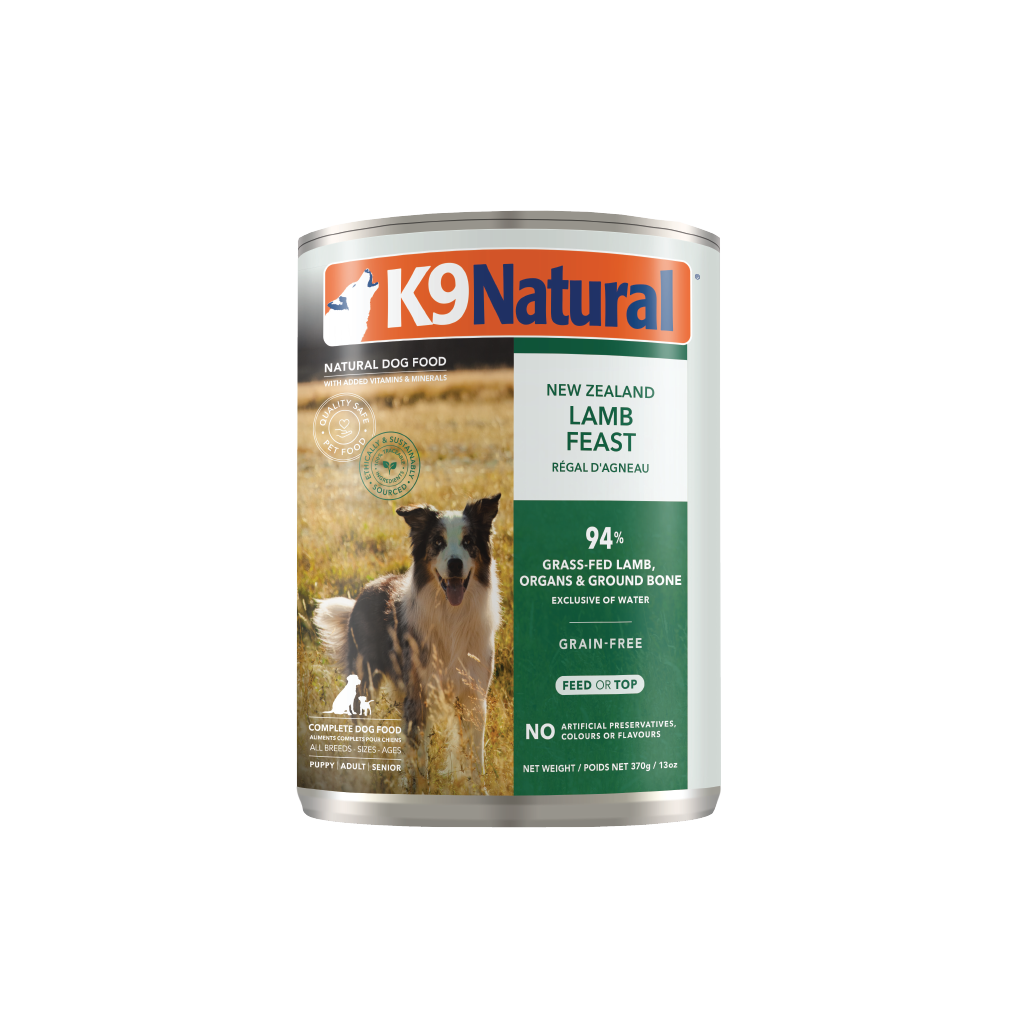 K9 Natural Lamb Feast Cans - Dog, Size: 370gm