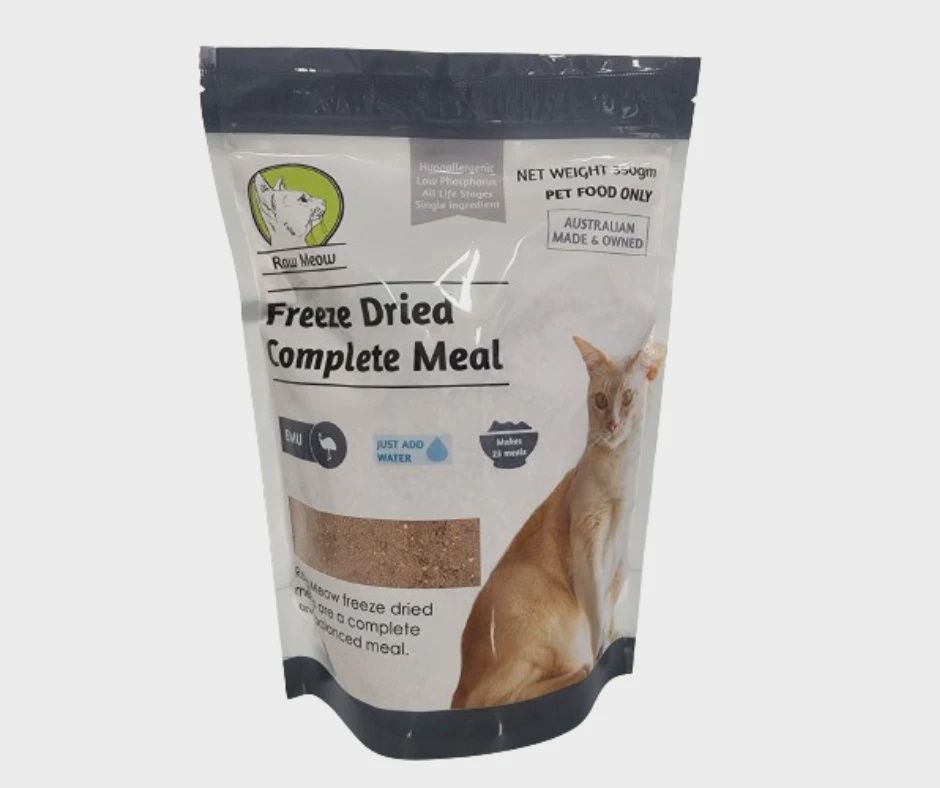 Raw Meow Freeze Dried Complete Raw Meal Hypoallergenic Emu