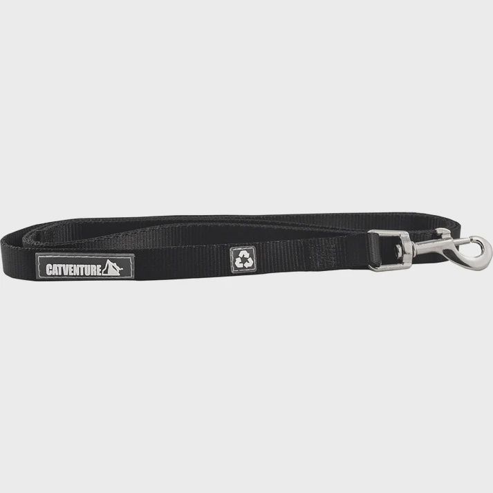 CatVenture Cat Leash - 100% Plastic Recycled Bottles, Colour: Black