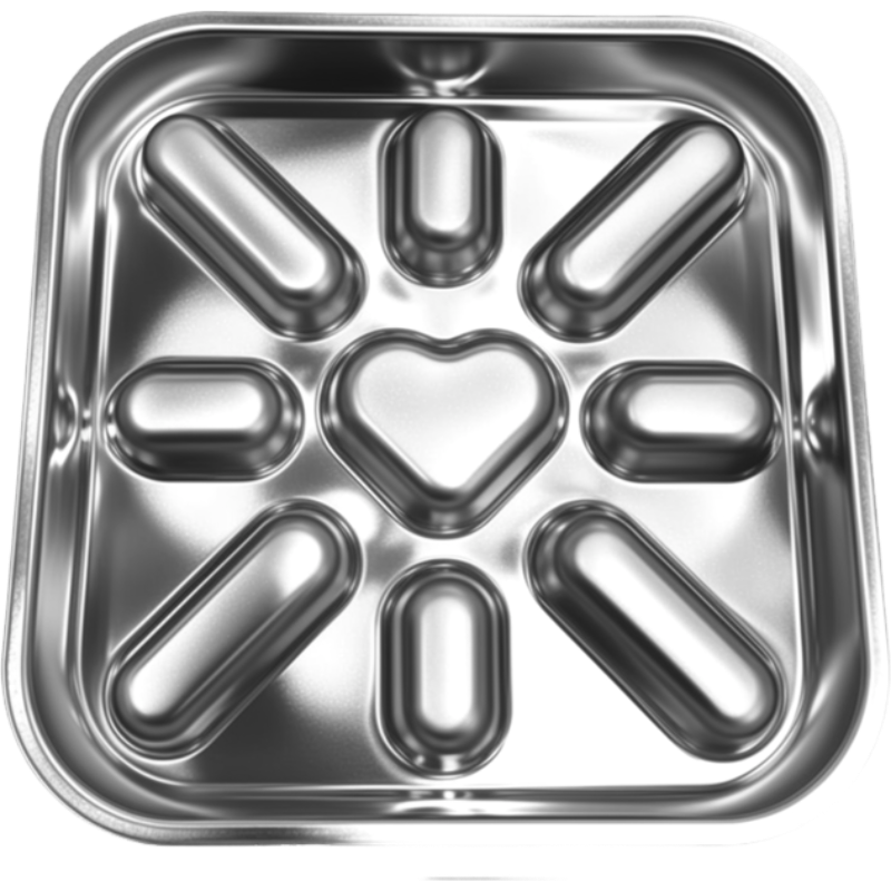 Stainless Steel Slow Feeder Bowl, Product: Heart Shape