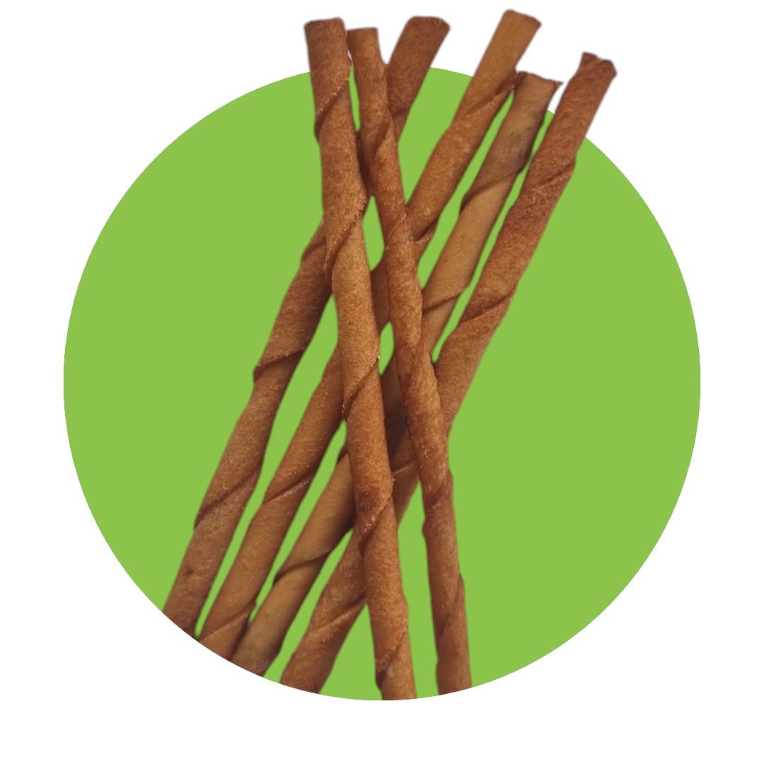 5" Twisted  Rawhide Sticks