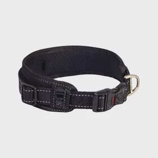 Rogz Classic Collar Padded, Colour: Black, Size: Large