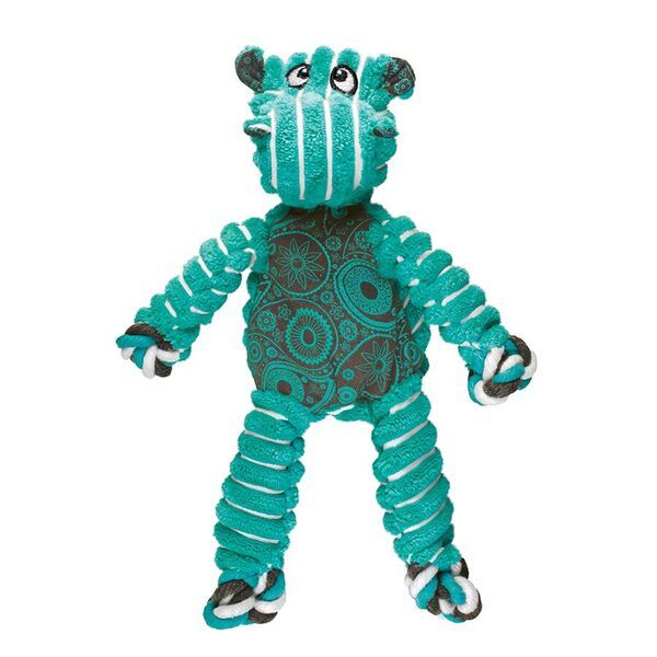 KONG Floppy Knots, Colour: Aqua Hippo, Size: Small/Medium