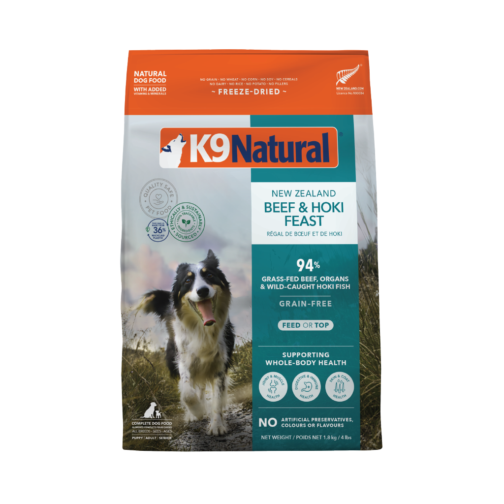 K9 Natural Beef &amp; Hoki Feast - Dog, Size: 500gm