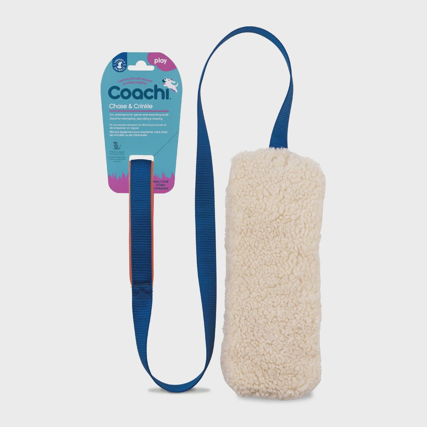 Coachi Chase &amp; Crinkle Navy Coral &amp; Faux Lambswool