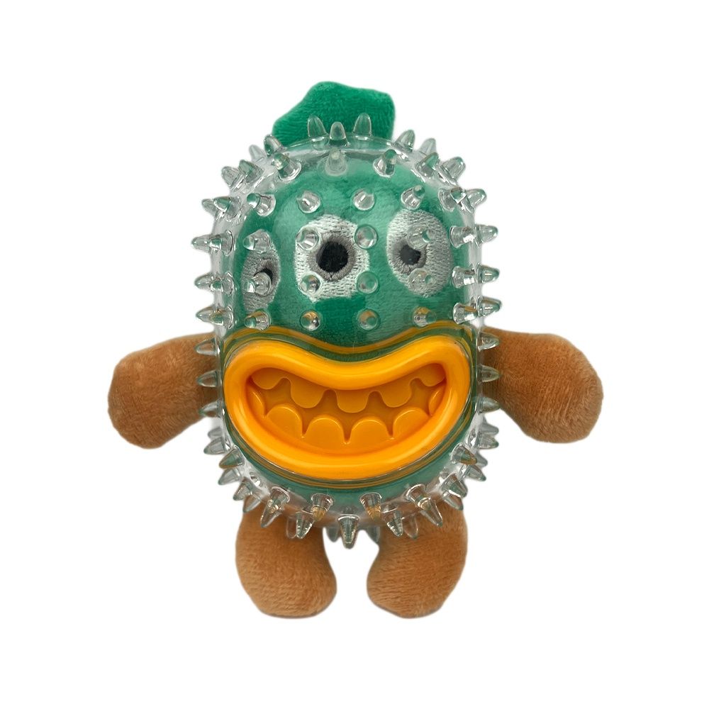 Ruff Play Big Teeth Capsule Dog Toy, Animal: Monster