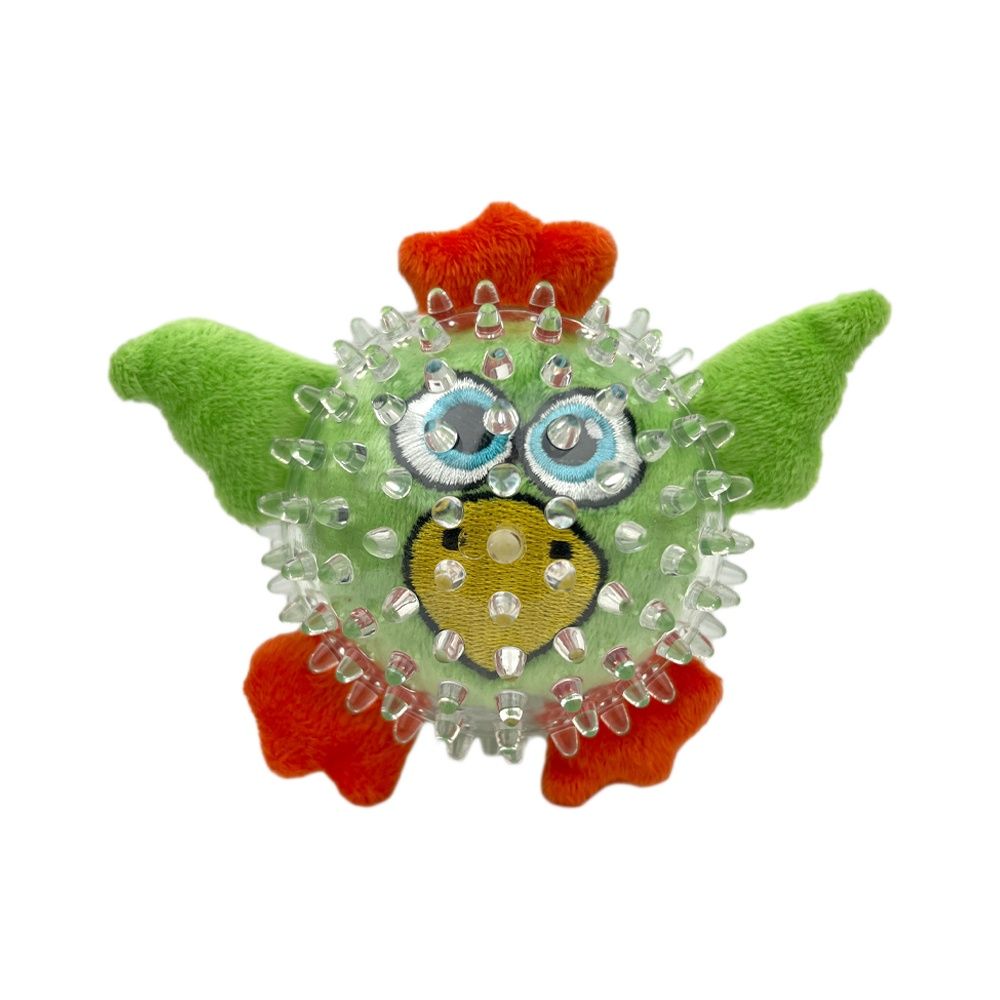 Ruff Play Spiky Squeaky Bird Dog Toy, Colour: Green