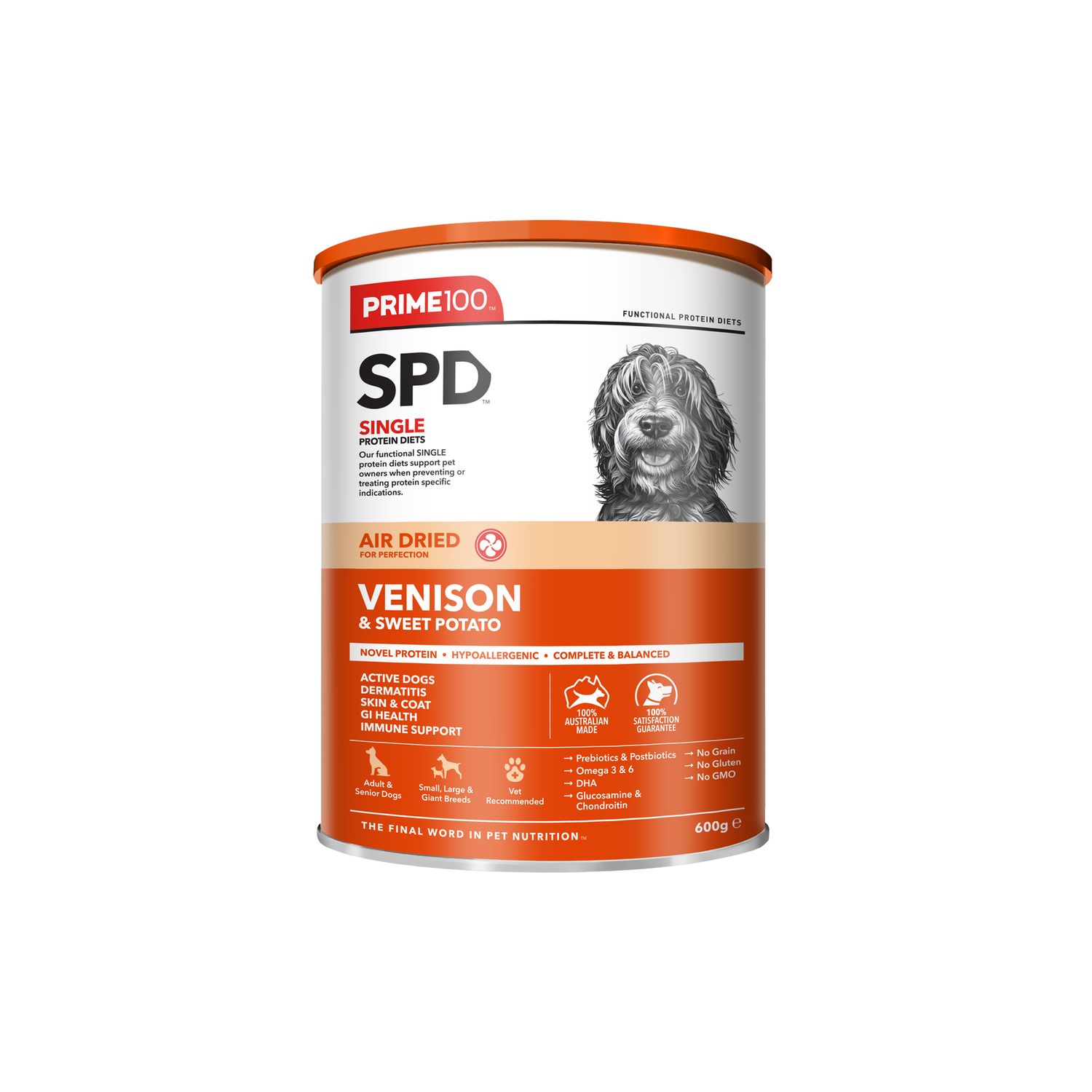 Prime 100 SPD Air Dried Venison &amp; Sweet Potato, Size: 600gm