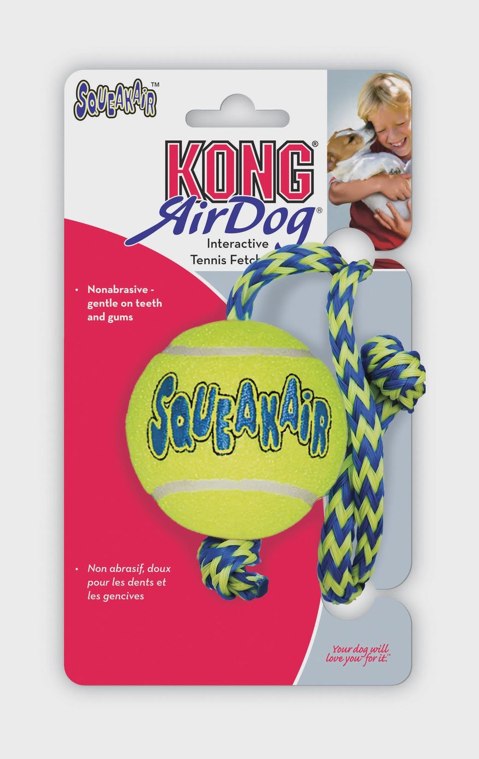 KONG AirDog Squeaker Ball with Rope