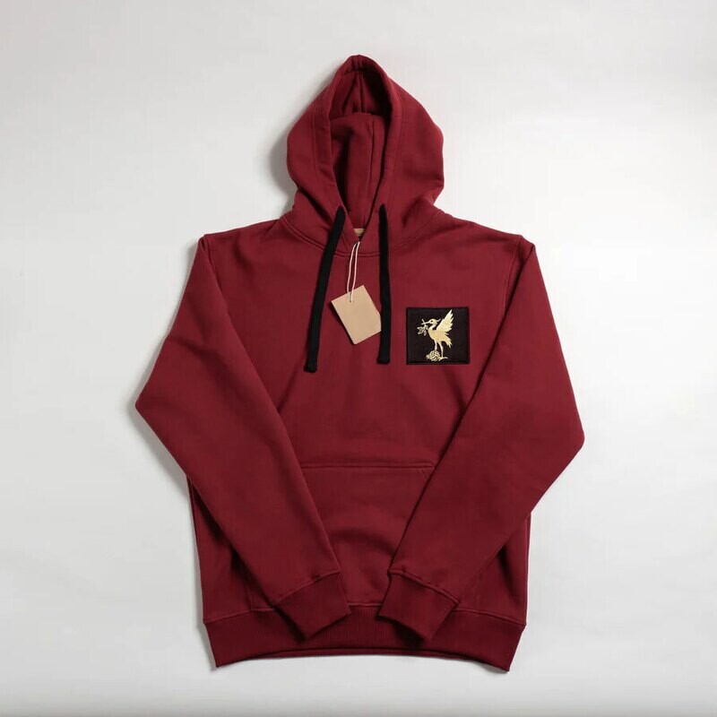 Maroon Hoodie Bird Black Patch