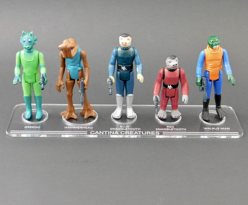 Cantina Aliens With Blue Snaggletooth Synergy Stand - Vintage Star Wars