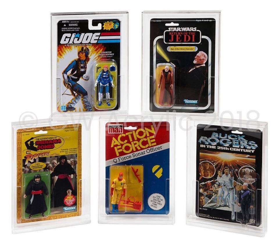 Carded Action Figure Display Case - Deep Bubble Depth ( 50 mm ) - Star Wars Indiana Jones GI Joe
