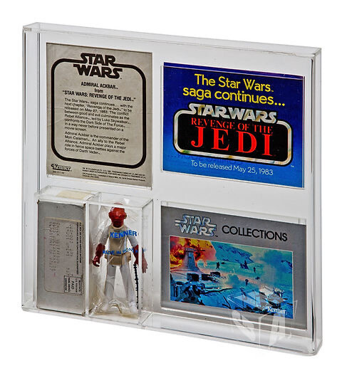 Admiral Ackbar &amp; Nien Nunb Star Wars Vintage Mailer Acrylic Display Case