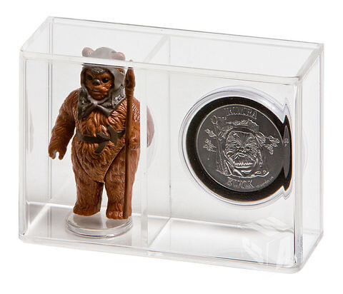 Star Wars Loose Action Figure With Coin Acrylic Display Case - Small 3 3/4&quot;