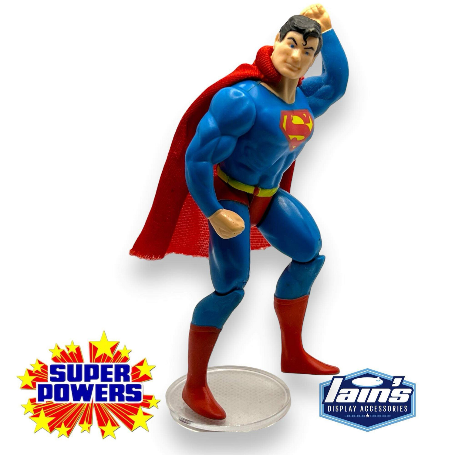 Kenner Super Powers Vintage Action Figure Stands - 1.5” CLEAR (20 Pack)
