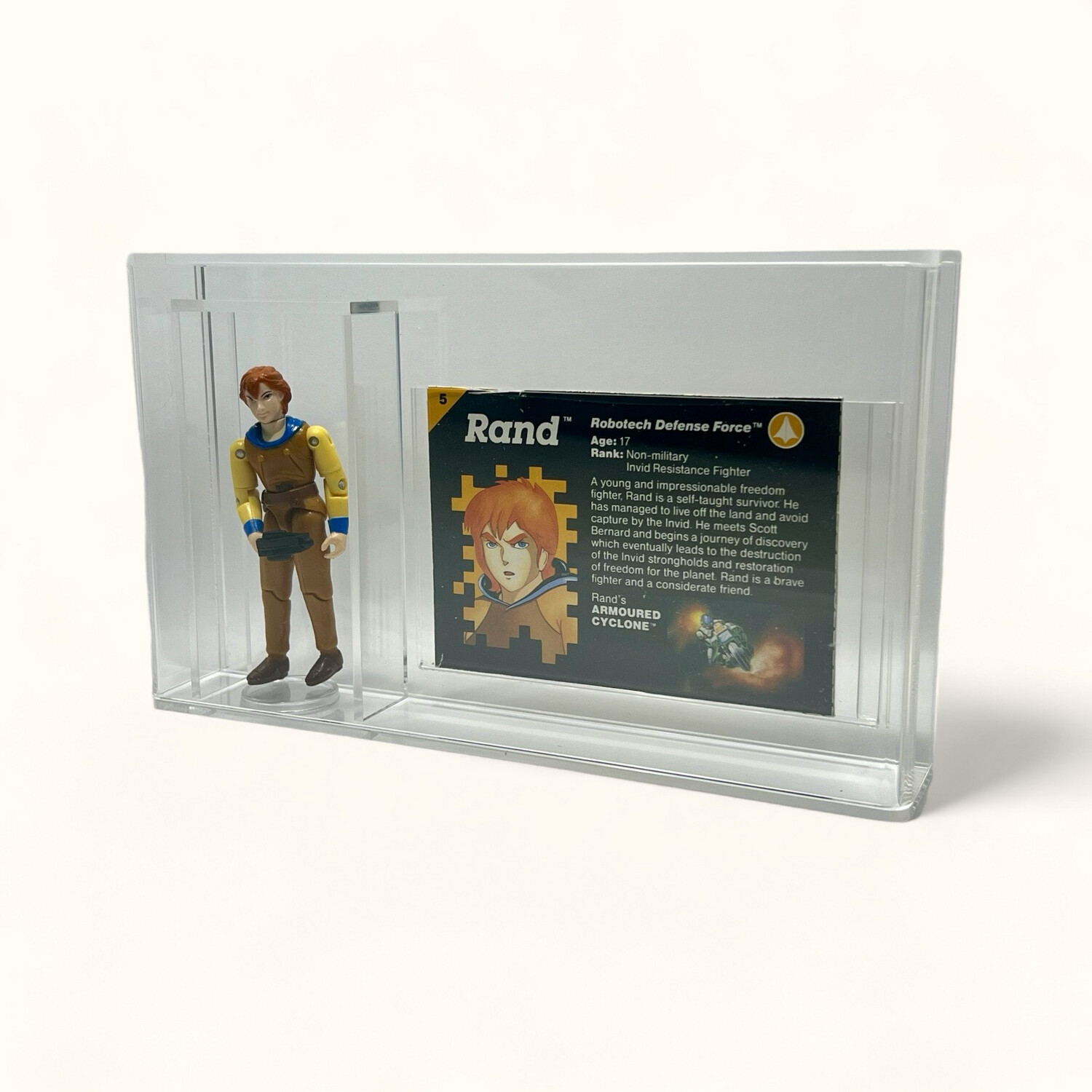 Robotech Loose Action Figure &amp; File Card Acrylic Display Case