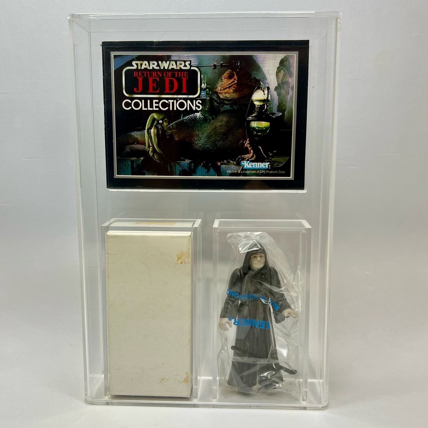 Vintage Star Wars The Emperor Mail Away Baggie, Box &amp; Catalog With New AMC-007 Acrylic Display Case