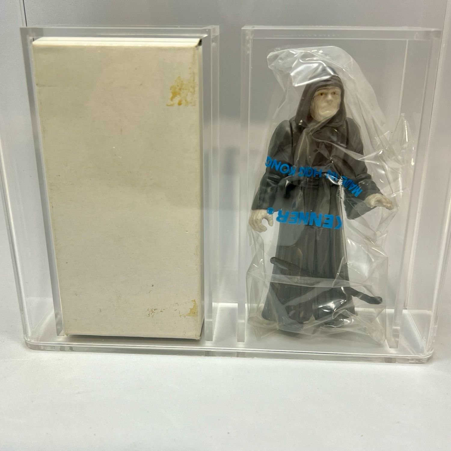 Vintage Star Wars The Emperor Mail Away Baggie, Box &amp; Catalog With New AMC-007 Acrylic Display Case