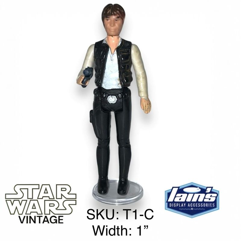Vintage Star Wars Action Figure Stands - 1” CLEAR (20 Pack)